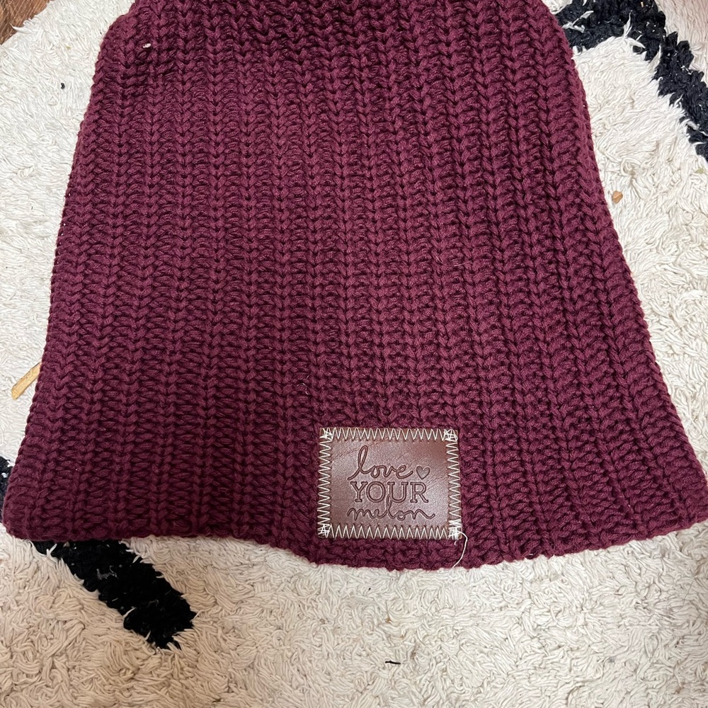 Love Your Melon Burgundy Knit Beanie